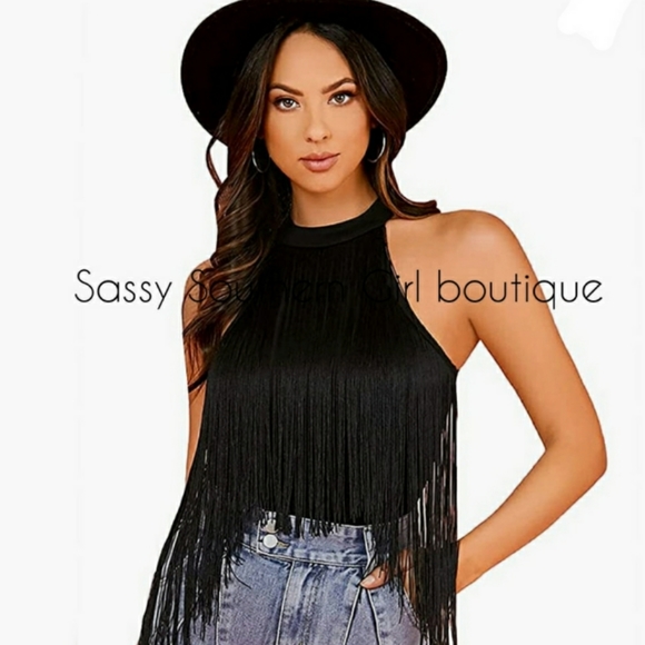 ⭐🆕Plus Boho black fringe bodysuit - Picture 5 of 10